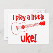 Carte Postale Red Ukulele (Devant / Derrière)