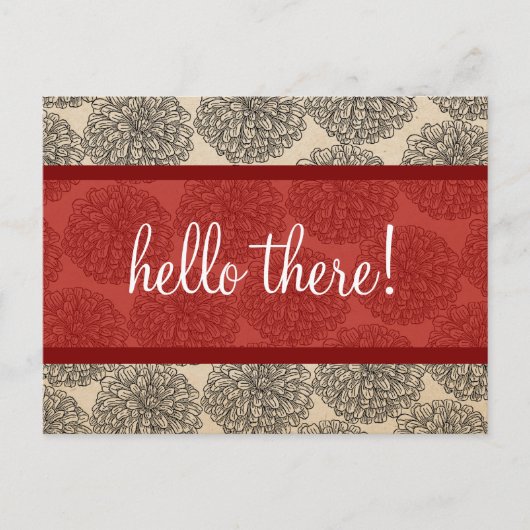 Carte postale Red Vintage Zinnia (Devant)