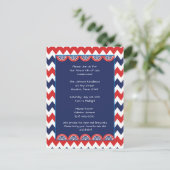 Carte Postale Red White Blue Chevron 4 juillet Invitation de la  (Debout devant)
