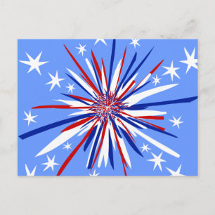 Carte Postale Red White & Blue Starburst