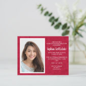 Carte Postale Red White Custom Photo Party Invitation (Debout devant)