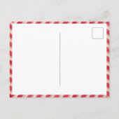 Carte Postale Red White Modern Illustrated Christmas Postcard (Dos)