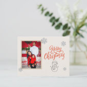 Carte Postale Red White Modern Illustrated Christmas Postcard (Debout devant)