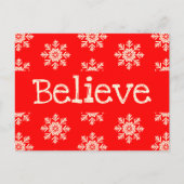 Carte Postale Red White Snowflake Croire Noël (Devant)