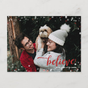 Carte Postale Red & White Sparkle Croyez en la magie Noël