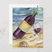 Carte postale Red Wine and Cheese Beach Party (Devant / Derrière)