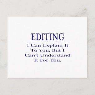 Carte Postale Rédacteur Joke .. Expliquer ne pas comprendre