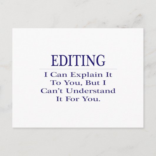 Carte Postale Rédacteur Joke .. Expliquer ne pas comprendre (Devant)