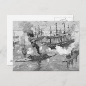 Carte Postale Reddition du "Tennessee", bataille de mobile (Devant / Derrière)