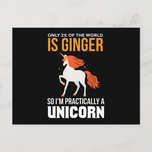 Carte Postale Redhead Seulement 2% De Mc1r Unicorn (Devant)