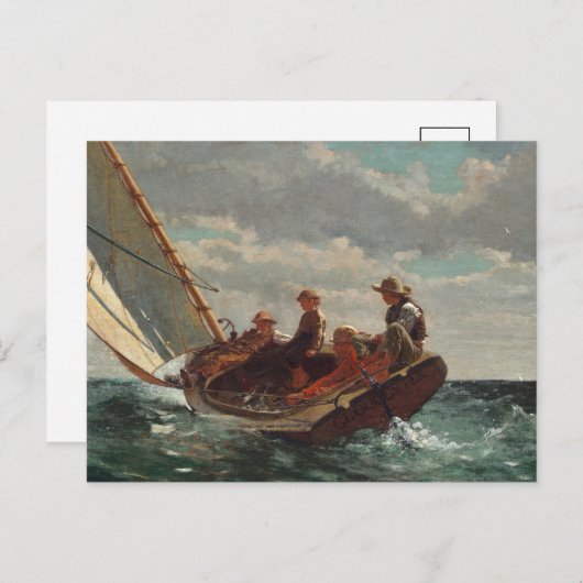 Carte Postale Redimensionner (Un Vent Équitable) | Winslow Homer (Devant / Derrière)