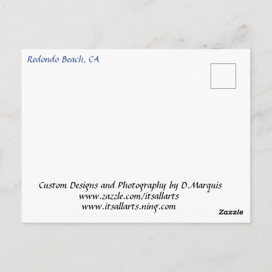 CARTE POSTALE REDONDO BEACH, CA #7 POSTCARD (Dos)