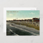 Carte Postale Redondo Beach CA, Plage de baignade 1910 (Devant / Derrière)