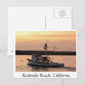 Carte Postale Redondo Beach, Californie remorqueur (Devant / Derrière)