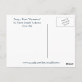 Carte Postale Redoute Illustration Hymanee, Rose du Bengale (Dos)