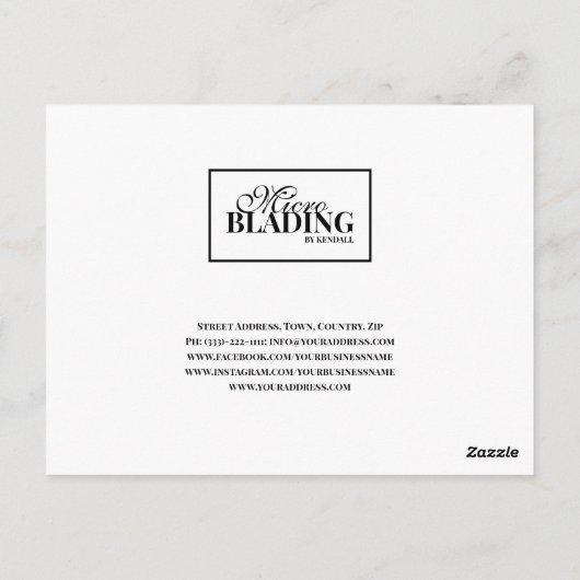 Carte Postale Réduction client Merci Microbling Blanc Noir (Dos)