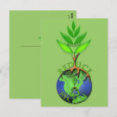 Carte Postale Réduire la feuille de recyclage (Devant / Derrière)