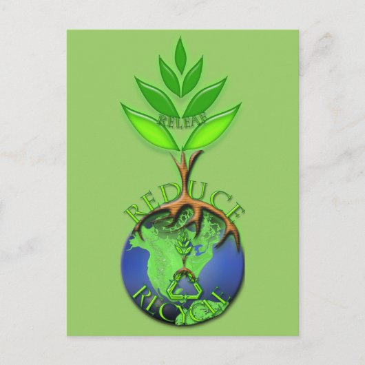 Carte Postale Réduire la feuille de recyclage (Devant)