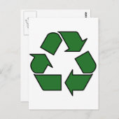 Carte Postale Réduire la réutilisation du logo Recycle Flèche 3R (Devant / Derrière)