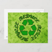 Carte Postale Réduire la réutilisation du recyclage (Devant / Derrière)