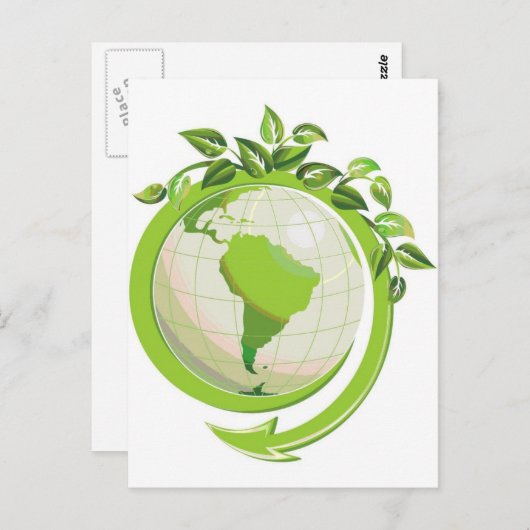 Carte Postale Réduire la réutilisation Recycle partout dans le m (Devant / Derrière)