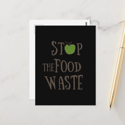 Carte Postale Réduire le recyclage des déchets alimentaires écol (Devant/Arrière en situation)