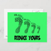 Carte Postale Réduisez votre empreinte de pas de carbone (Devant / Derrière)