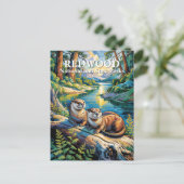 Carte Postale Redwood National Park Otters Modern Van Gogh (Debout devant)