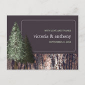 Carte Postale Redwoods & Bark, Merci Mariage rustique (Devant)