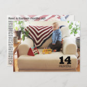 Carte Postale Reed - 14 mois (Devant / Derrière)