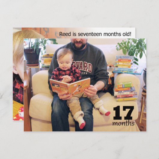 Carte Postale Reed - 17 mois (Devant / Derrière)