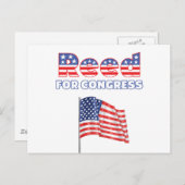 Carte Postale Reed for Congress Patriotic American Flag Design (Devant / Derrière)