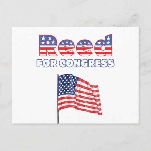 Carte Postale Reed for Congress Patriotic American Flag Design (Devant)