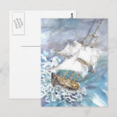 Carte postale 'Reefing' (Devant / Derrière)