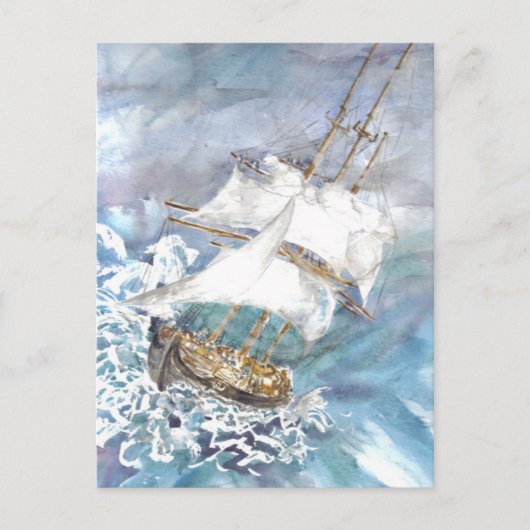 Carte postale 'Reefing' (Devant)