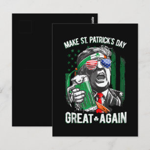 Carte Postale Refaire la Saint-Patrick Grande Encore Drôle Trump