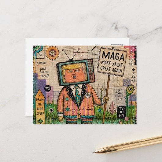 Carte Postale Refaire les algues vertes encore une fois en multi (Devant/Arrière en situation)