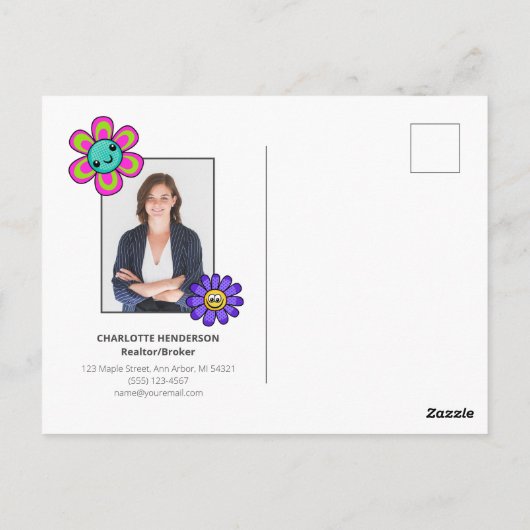 Carte Postale Référence Fleur d'été Fleur d'été Marketing immobi (Dos)