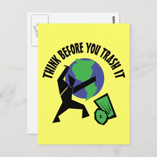 Carte Postale Réfléchissez avant de le jeter (Devant / Derrière)