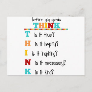 Carte Postale Réfléchissez avant de parler