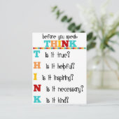 Carte Postale Réfléchissez avant de parler (Debout devant)