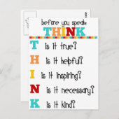 Carte Postale Réfléchissez avant de parler (Devant / Derrière)