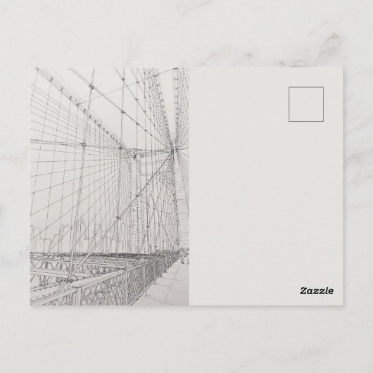Carte Postale Reflections of New York Postcard – Brooklyn bridge (Dos)