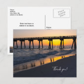 Carte Postale Reflet du coucher de soleil sur la plage de Panama (Devant / Derrière)