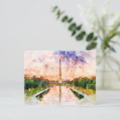 Carte Postale Reflet du monument de Washington au coucher du sol (Debout devant)