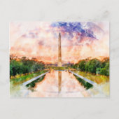 Carte Postale Reflet du monument de Washington au coucher du sol (Devant)