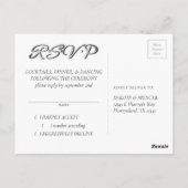 Carte Postale Reflets brumeux | Réponse RSVP mariage Cygne Bleu  (Dos)