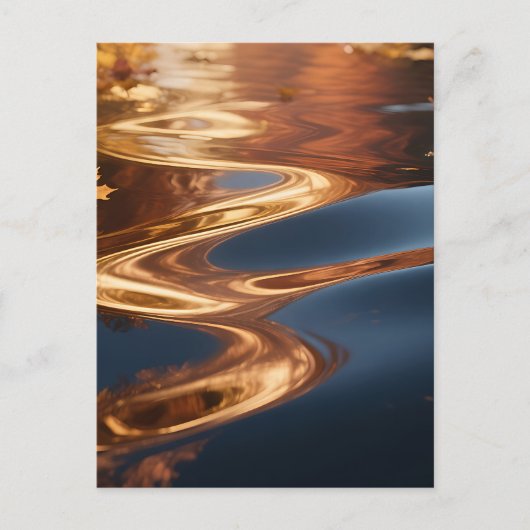 Carte Postale Reflets de feuilles d'automne Aquarelle (Devant)