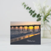 Carte Postale Reflets du coucher de soleil sur la plage de Panam (Debout devant)