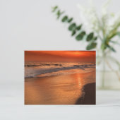Carte Postale Reflets du coucher de soleil sur les nuages et le  (Debout devant)